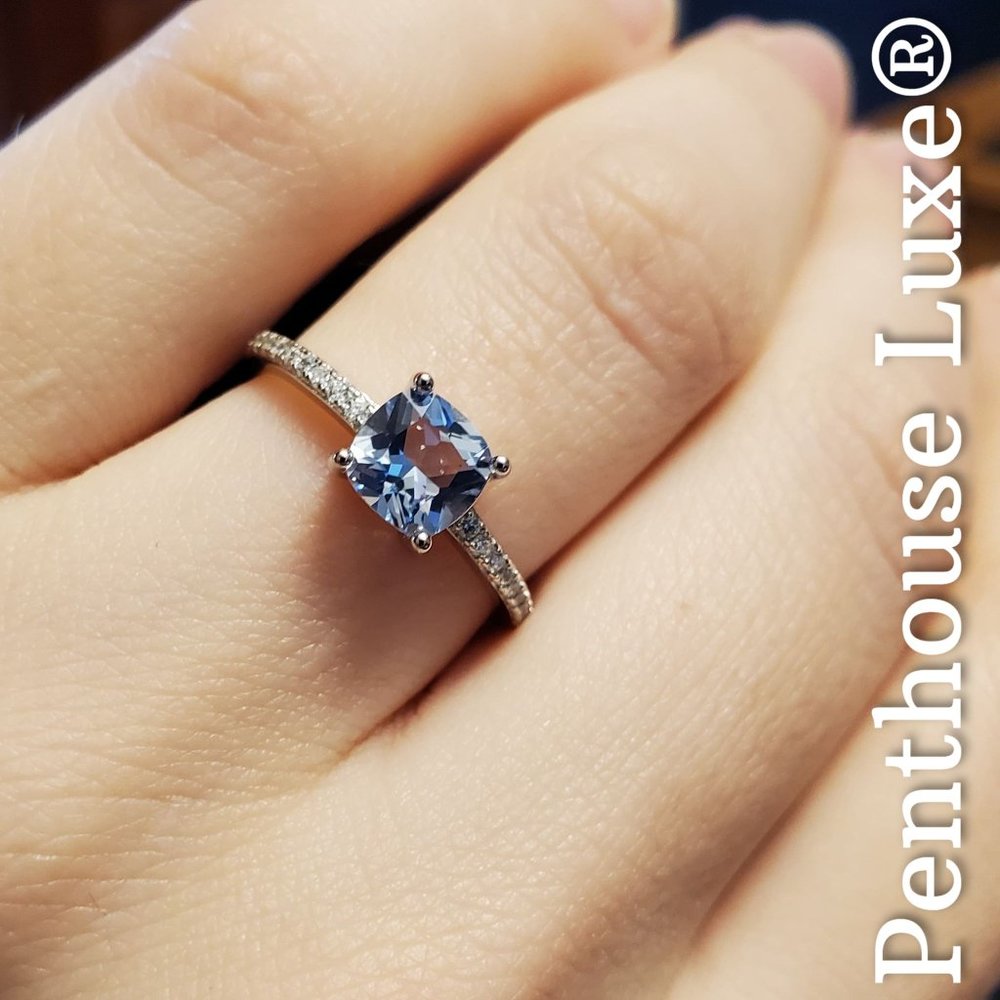 SOLID 925 Sterling Silver Sky Blue Topaz Ring